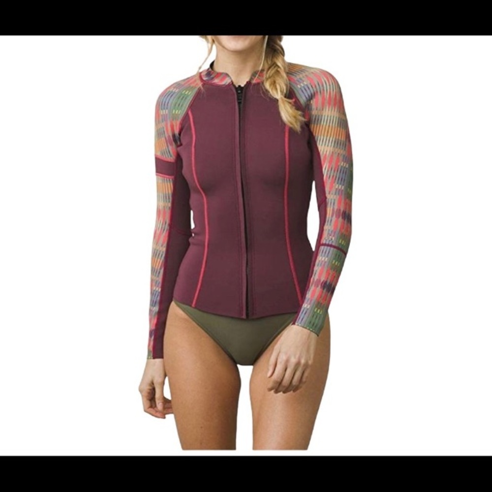 PrAna Mara neoprene jacket rash guard surf swim top size medium